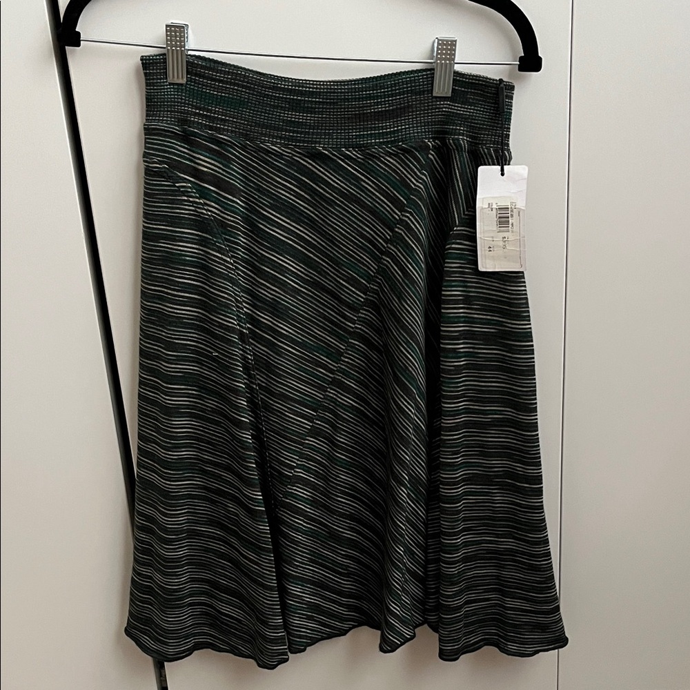 Missoni Black and Gray Striped A-Line Skirt